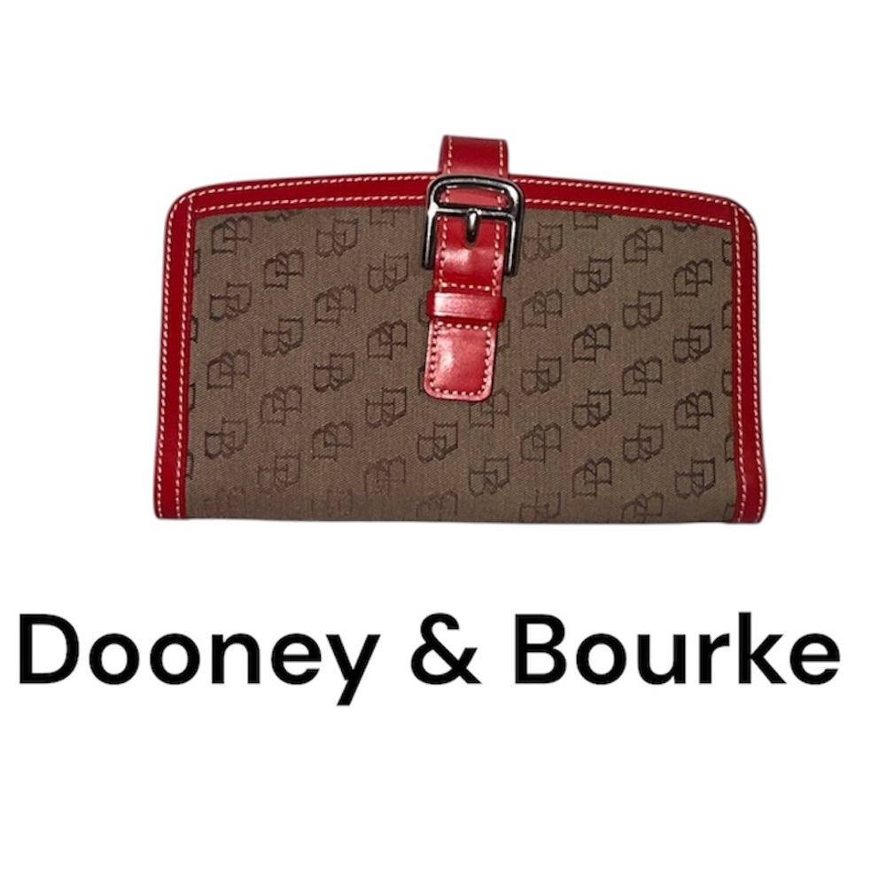 Dooney & Bourke Vintage Red Trim Brown Wallet